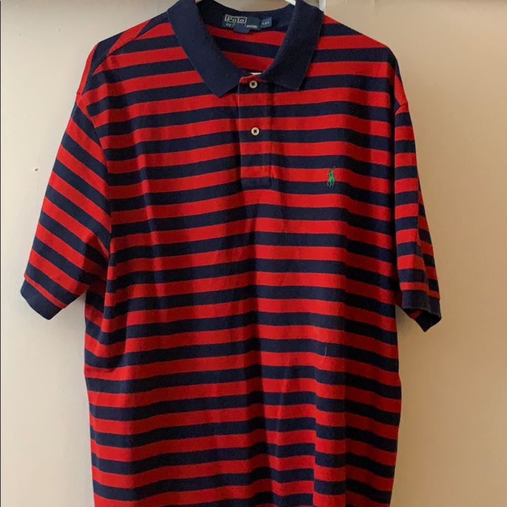 Polo rugby pin stripe red/blue